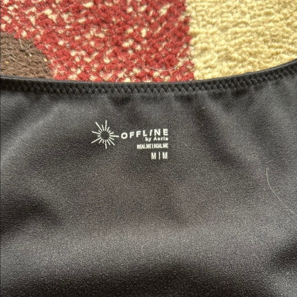 Aerie Black Crop Top - double lined - Picture 2 of 4